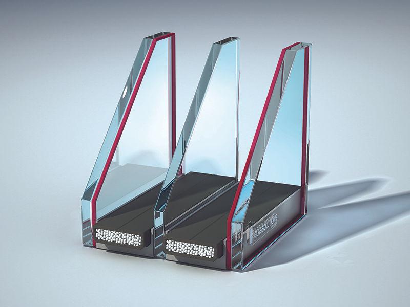 Triple glazing unit cross-section