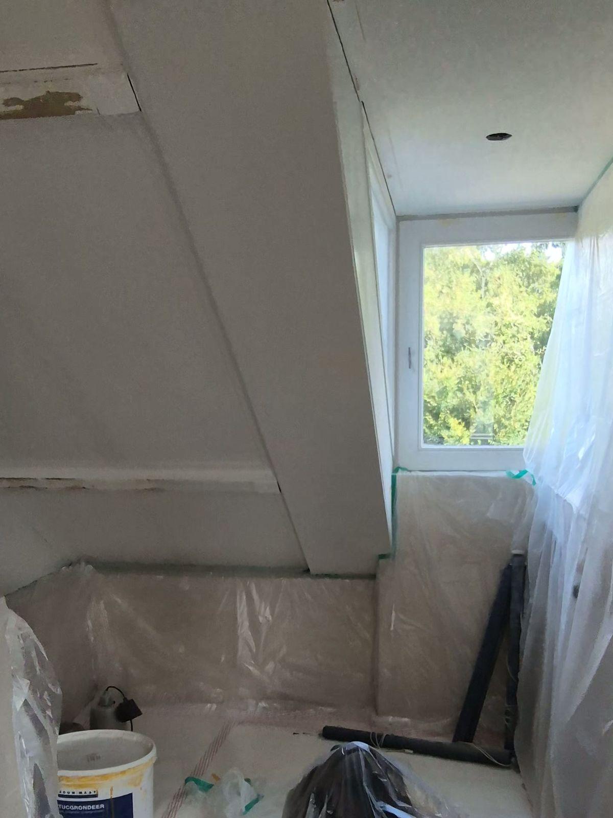 Attic bathroom with a freestanding bath, Amstelveen - before renovation
