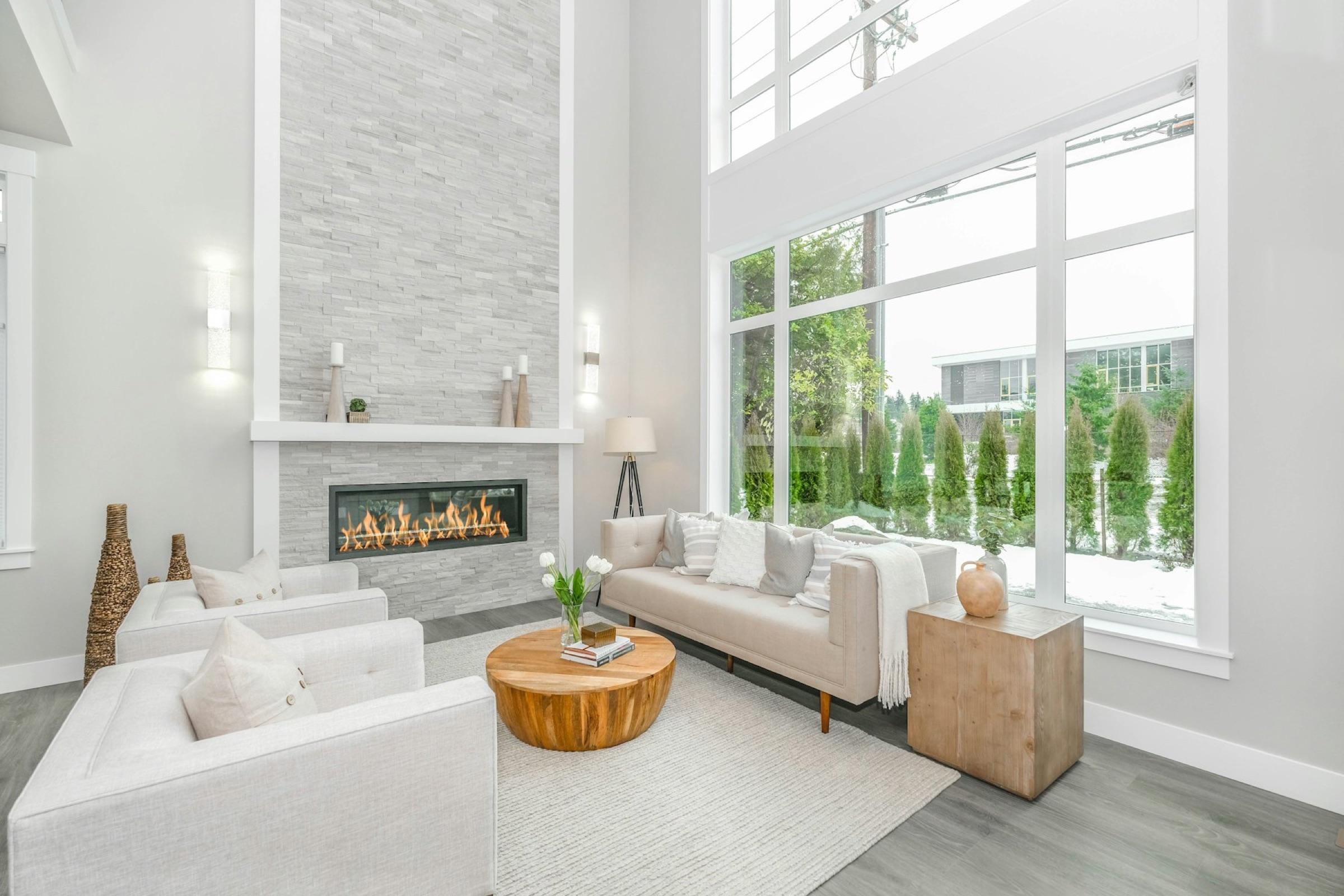 Casement window in a bright interior